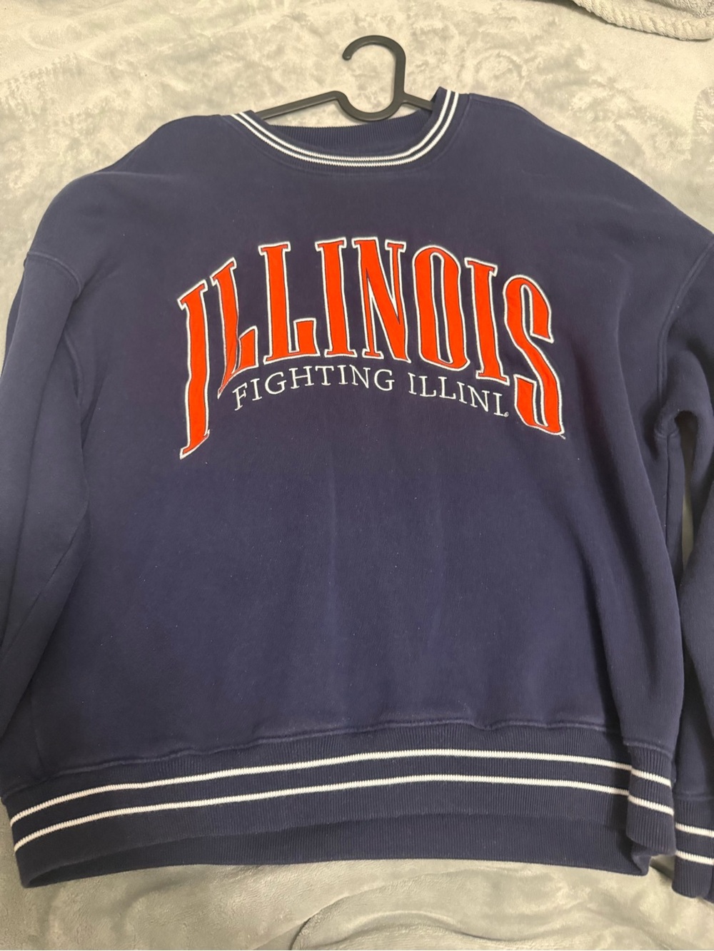Hollister Navy Crewneck Sweatshirt with Orange Lettering